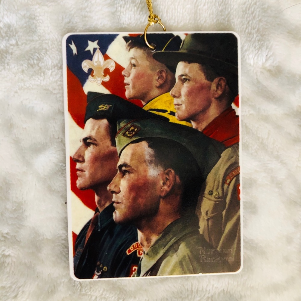 Vtg Hallmrk Norman Rockwell Boy Scout Ornament